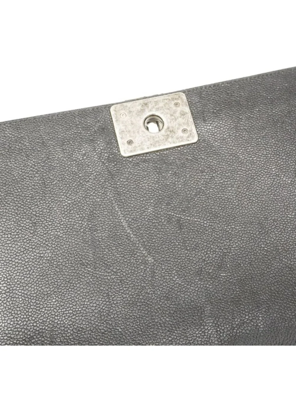 Chanel Shoulder Bag Boy Caviar Leather Black Silver